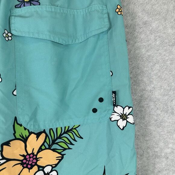 Neff Mens Hawaiian Retro Graphic‎ Swim Trunks Board Shorts Pockets Size XL - Picture 8 of 13